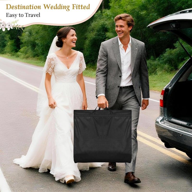 KEETDY 72" Wedding Dress Garment Bag for Travel with 4" Gusseted Long Hanging Dress Bags for Gowns for Women Garment Cover Clothes Storage for Closet, Black - Image 2