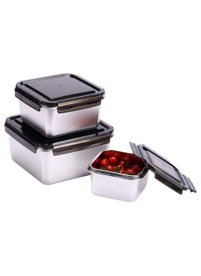 Femora High Steel Square Container Airtight Leakproof Unbreakable Storage Container/Lunch Box - 550 ml/gm - Set of 3 - pzsku/Z87B6A706DADFCA3FEF25Z/45/_/1738306670/616d0922-a387-4ae9-b878-778f625c25ba