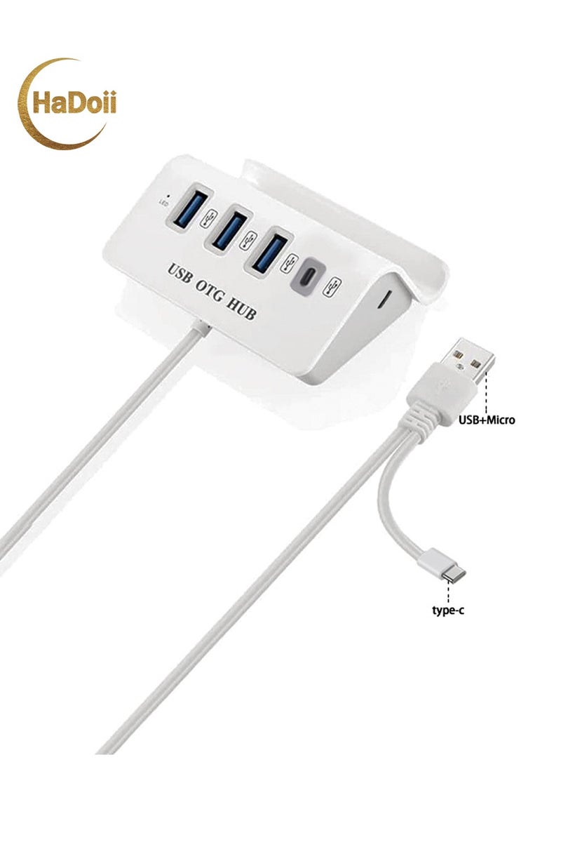 حَدُوي 4 في 1 محور USB C متعدد المنافذ من نوع C إلى محول HDMI، شاحن USB C مع حامل، قارئ بطاقات SD TF، لـ Android / MacBook Pro Air / iPad Pro / iPhone / Samsung Galaxy S24 Ultra - Image 1