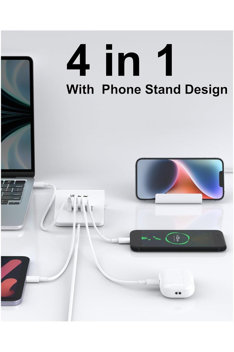 حَدُوي 4 في 1 محور USB C متعدد المنافذ من نوع C إلى محول HDMI، شاحن USB C مع حامل، قارئ بطاقات SD TF، لـ Android / MacBook Pro Air / iPad Pro / iPhone / Samsung Galaxy S24 Ultra - Image 4