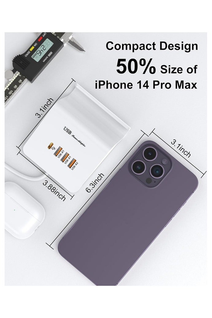 حَدُوي 4 في 1 محور USB C متعدد المنافذ من نوع C إلى محول HDMI، شاحن USB C مع حامل، قارئ بطاقات SD TF، لـ Android / MacBook Pro Air / iPad Pro / iPhone / Samsung Galaxy S24 Ultra - Image 5