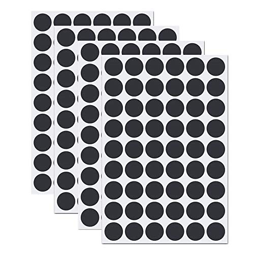 alfyng 216 pcs Screw Hole Covers Caps, 0.83 inches PVC Material Self Adhesive Screw Covers Stickers, 4 Sheets Dustproof Sticker Wooden Furniture Accessories (4 Sheets Black) - Image 1