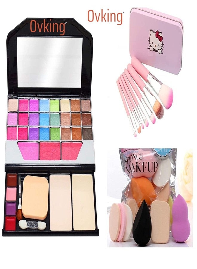 Ovking Color Icon Makeup Kit For Girls + 7 Pcs Makeup Brush Set + ProTya Beauty Blender Puff - Image 3