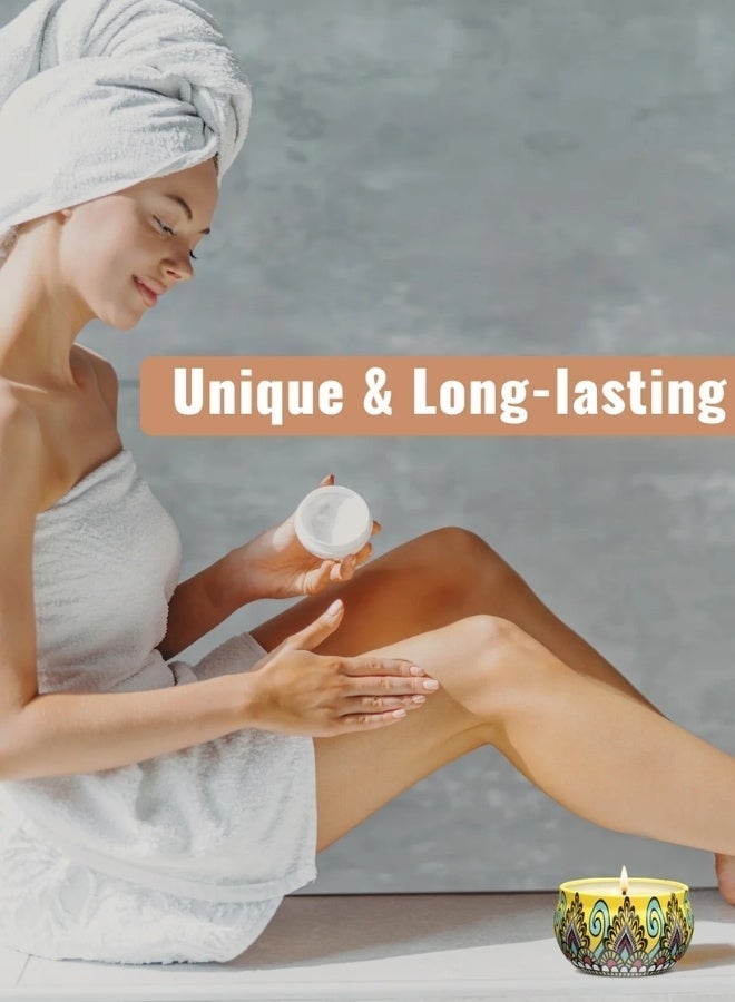 نسيم وتموجات مجموعة هدايا الشموع المعطرة، 6 عبوات من الشموع العطرية، هدايا تخفيف التوتر للنساء، حرق 120 ساعة، شموع معطرة للمنزل، مثالية لأعياد الميلاد والكريسماس وعيد الشكر وعيد الأم - Image 2