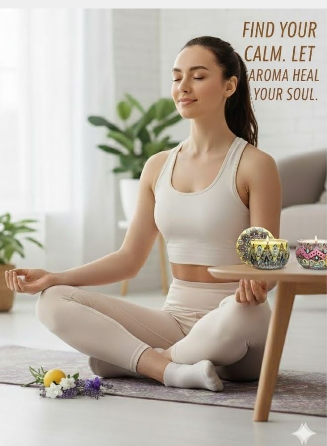 نسيم وتموجات مجموعة هدايا الشموع المعطرة، 6 عبوات من الشموع العطرية، هدايا تخفيف التوتر للنساء، حرق 120 ساعة، شموع معطرة للمنزل، مثالية لأعياد الميلاد والكريسماس وعيد الشكر وعيد الأم - Image 4