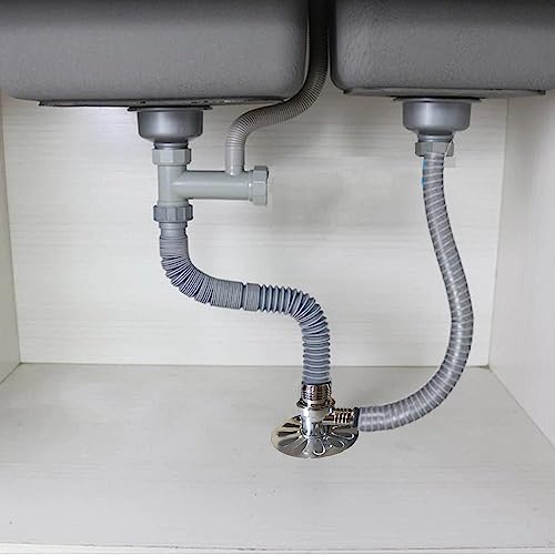 Dayish Anti Overflow Backflow Preventer Water Floor Drain with Easy Connector for Washing Machine Outlet Pipe, Deodorant Joint Elbow for Pipe - Silver (T-Model Elbow, Outer Ring),10 cm - Image 5