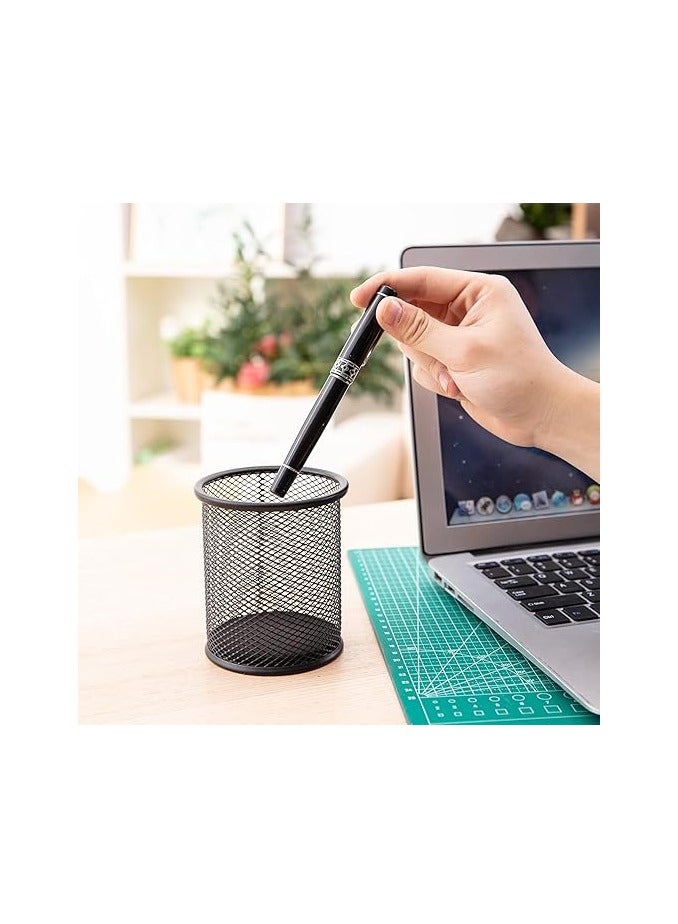 Generic Metal Pencil Holder for Desk Mesh Pen Cup Black Pen Organizer Office  - Image 2
