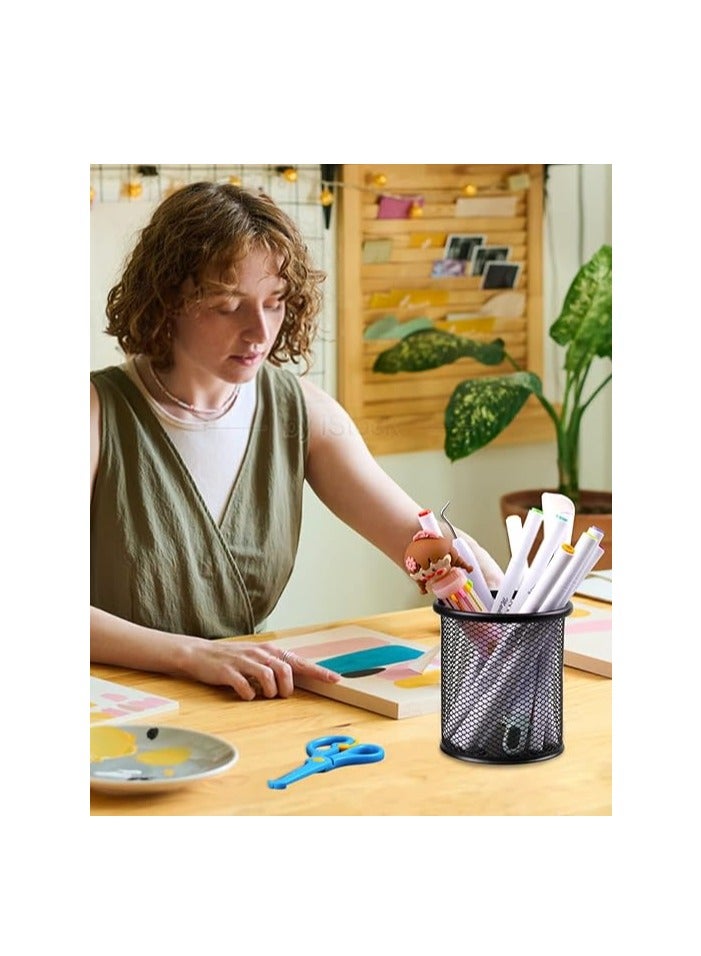 Generic Metal Pencil Holder for Desk Mesh Pen Cup Black Pen Organizer Office  - Image 5
