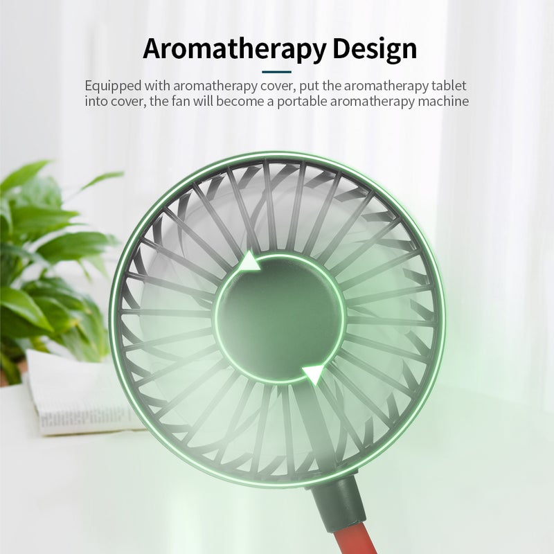 إسكدنيا مروحة رياضية برقبة صغيرة محمولة قابلة للشحن وقابلة لل بدون استخدام اليدين مزودة بمنفذ USB وردي - Image 2