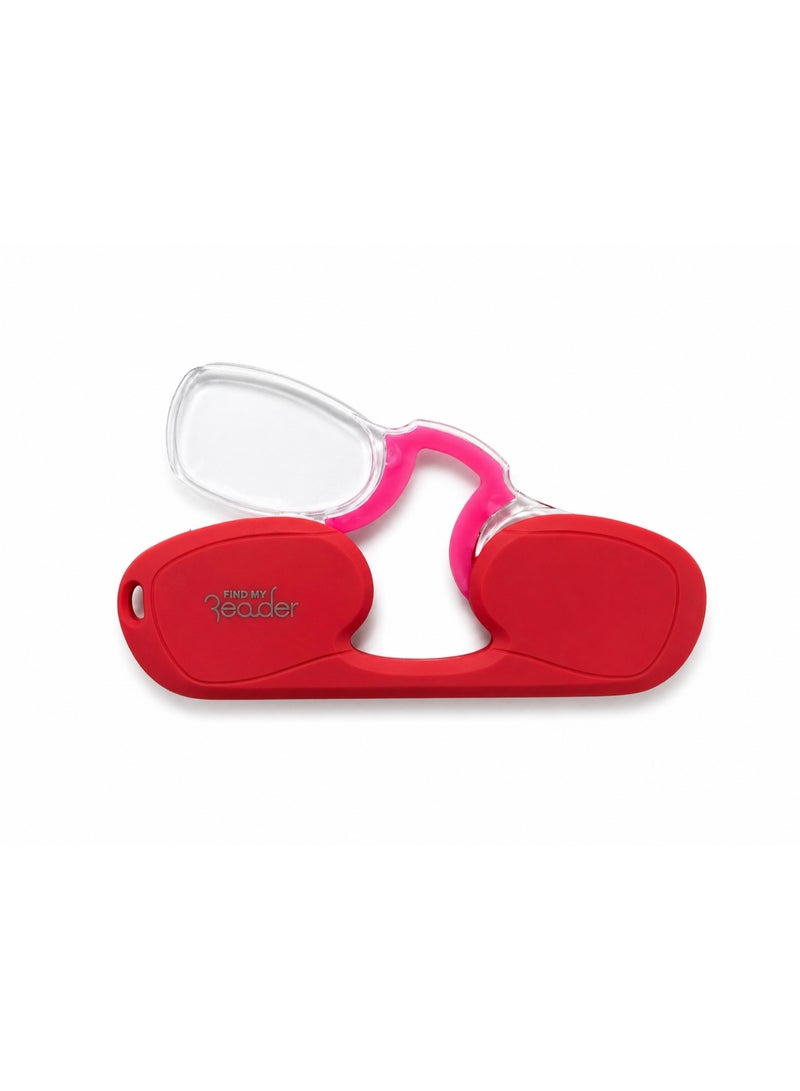 FIND MY Reader Rectangle Nose Clip-On Reading Glasses, Pink, Multiple Magnification Options (1.00x–3.00x) - Image 2