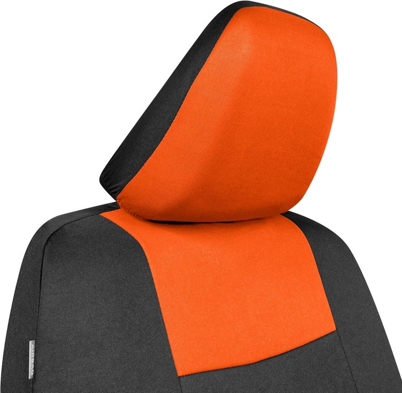 BDK PolyPro Car Seat Covers Full Set in Orange on Black – Front and Rear Split Bench Seat Covers for Cars, Easy to Install Car Seat Cover Set, Car Accessories for Auto Trucks Van SUV - Image 4