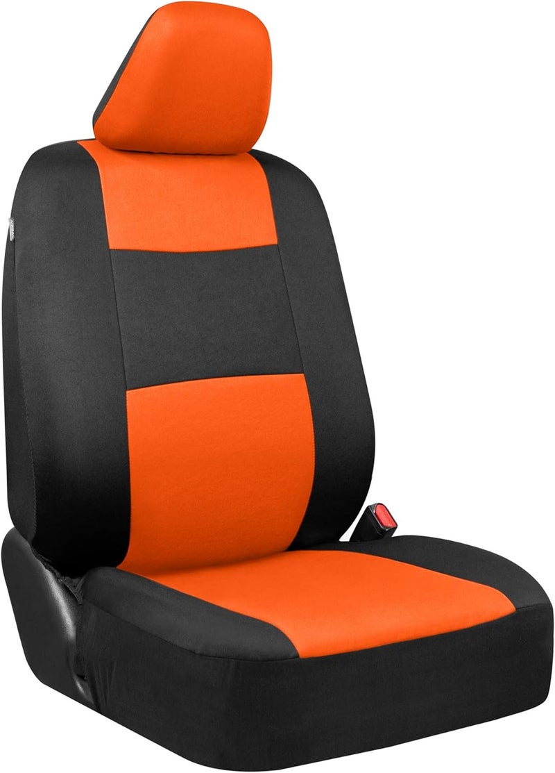BDK PolyPro Car Seat Covers Full Set in Orange on Black – Front and Rear Split Bench Seat Covers for Cars, Easy to Install Car Seat Cover Set, Car Accessories for Auto Trucks Van SUV - Image 2