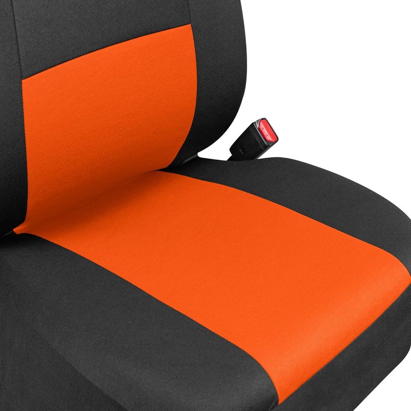 BDK PolyPro Car Seat Covers Full Set in Orange on Black – Front and Rear Split Bench Seat Covers for Cars, Easy to Install Car Seat Cover Set, Car Accessories for Auto Trucks Van SUV - Image 5