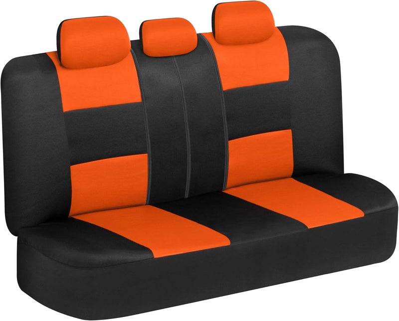 BDK PolyPro Car Seat Covers Full Set in Orange on Black – Front and Rear Split Bench Seat Covers for Cars, Easy to Install Car Seat Cover Set, Car Accessories for Auto Trucks Van SUV - Image 3