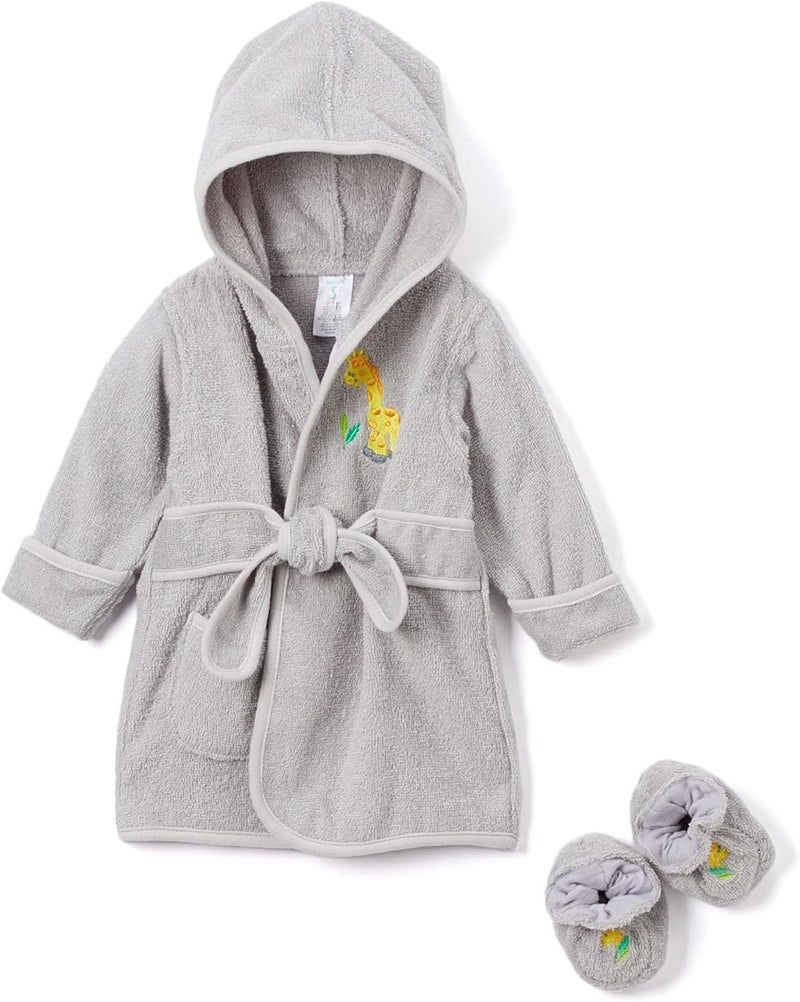 Spasilk 100% Cotton Hooded Terry Bathrobe with Booties—Baby Girl Gifts—Baby Boy Gifts—0-9 Months—Shower Gift - Image 1