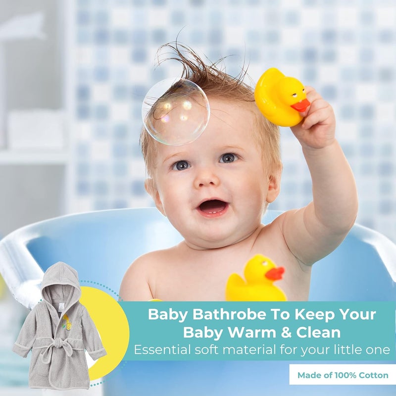 Spasilk 100% Cotton Hooded Terry Bathrobe with Booties—Baby Girl Gifts—Baby Boy Gifts—0-9 Months—Shower Gift - Image 5