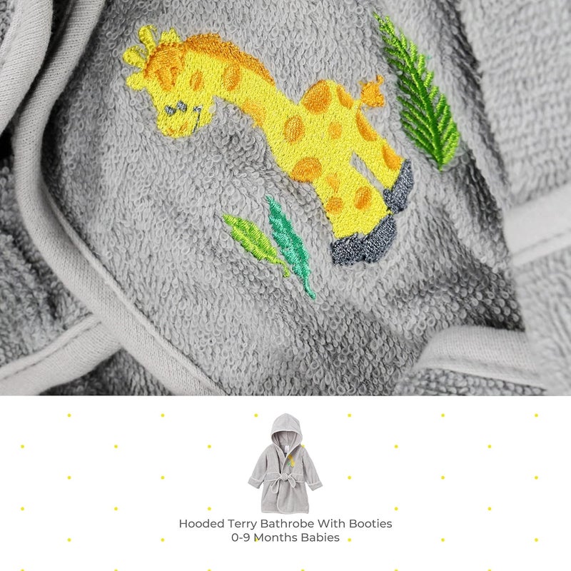 Spasilk 100% Cotton Hooded Terry Bathrobe with Booties—Baby Girl Gifts—Baby Boy Gifts—0-9 Months—Shower Gift - Image 2