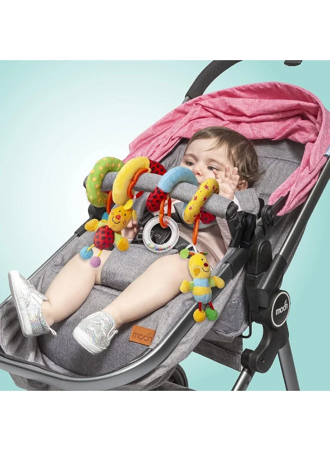 The Moon brand Spiral Stroller Activity Hanging Toys For Cot, Pram And Car Seat, 0 Months Above - Bee ‎95 x 15 x 3cm