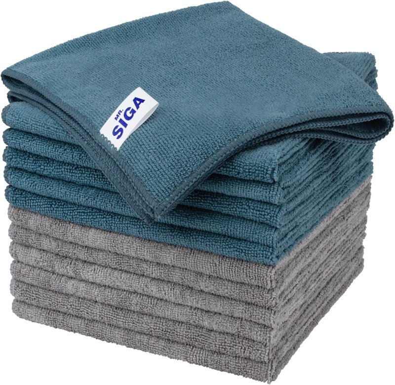 Mr Siga MR.SIGA Microfiber Cleaning Cloths, Pack of 12, 15.7" x 15.7" - Image 1