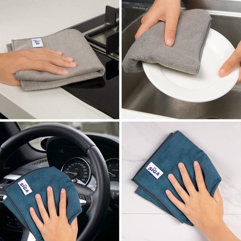 Mr Siga MR.SIGA Microfiber Cleaning Cloths, Pack of 12, 15.7" x 15.7" - Image 4