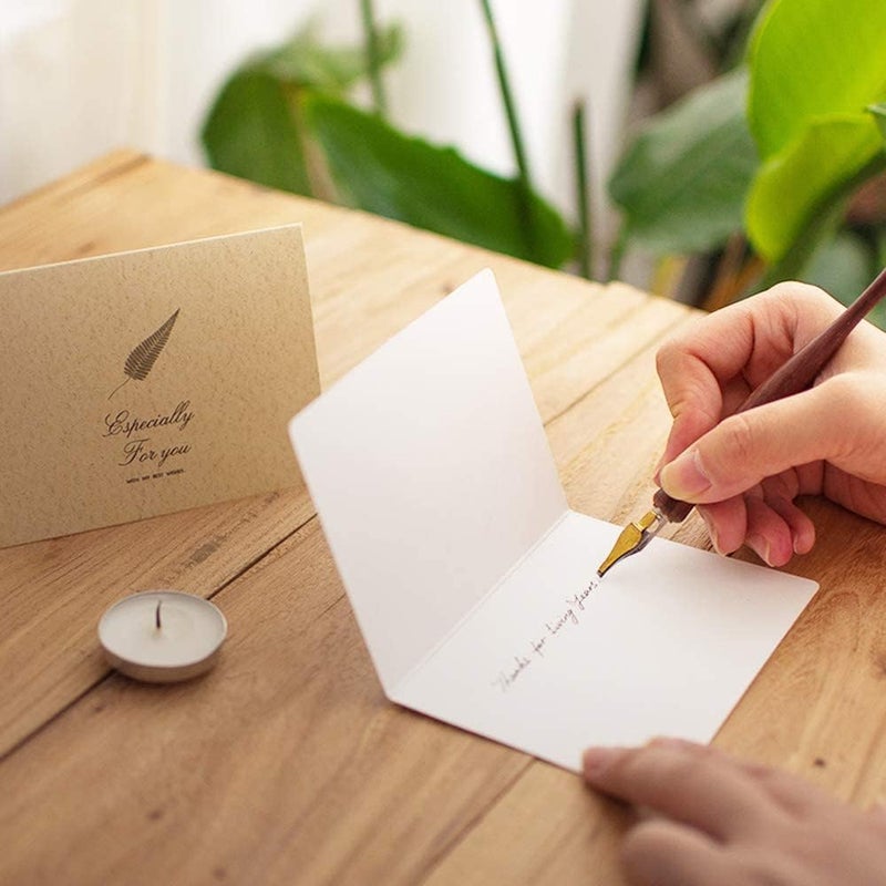 KASTWAVE Greeting Card, Vintage Envelope Greeting Card, Kraft Paper Greeting Card, Envelope Greeting Cards With Sealing Stickers, Diy Retro Kraft Paper, Customized Greeting Cards (12Pcs) - Image 5