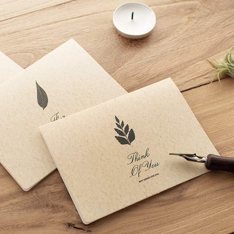 KASTWAVE Greeting Card, Vintage Envelope Greeting Card, Kraft Paper Greeting Card, Envelope Greeting Cards With Sealing Stickers, Diy Retro Kraft Paper, Customized Greeting Cards (12Pcs) - Image 4