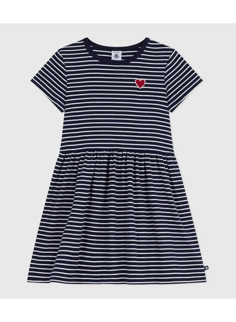 بيتي باتو Children's short-sleeved stripy cotton dress