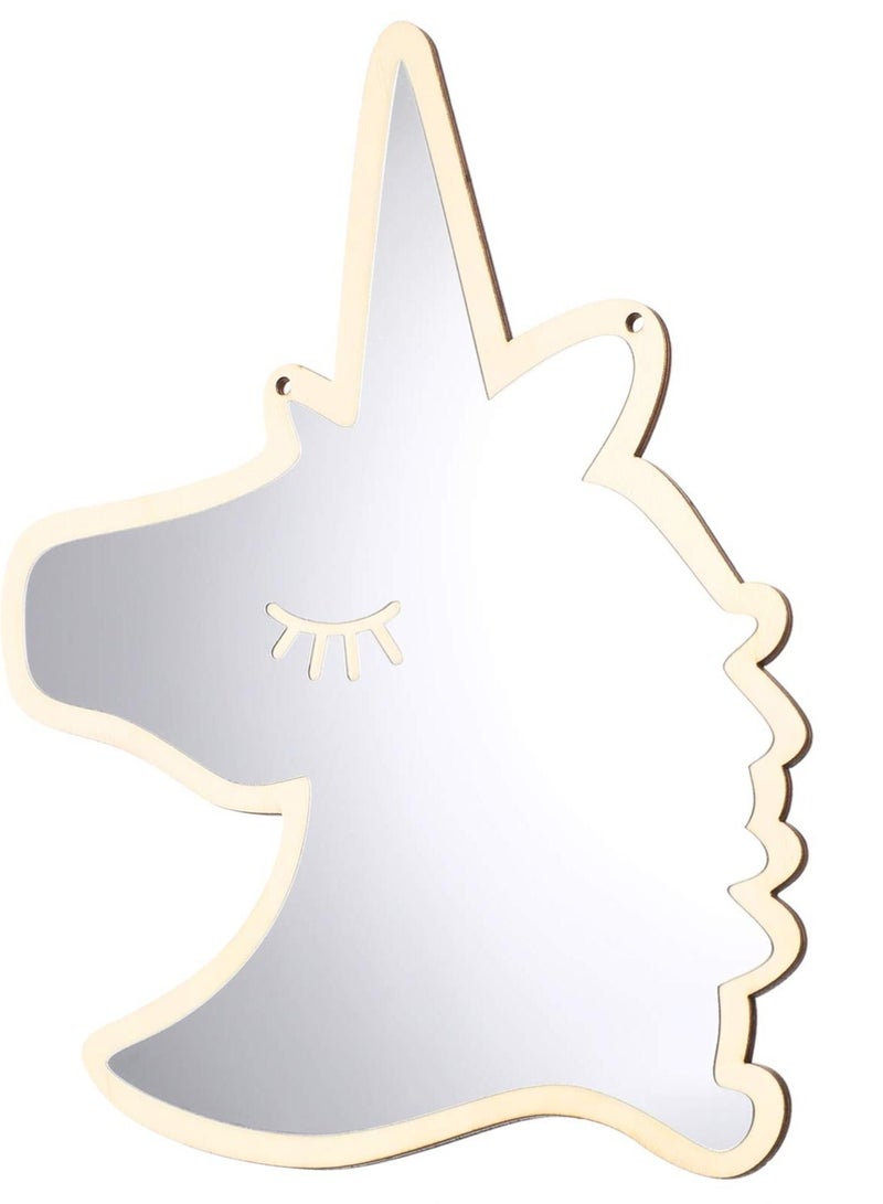 Excefore Removable Unicorn Shaped Wall Mirror, Acrylic Decorative Wall Mirror, Home Vintage Decor Mirror, Suitable for Home Living Room Bedroom Decorations  - Image 1