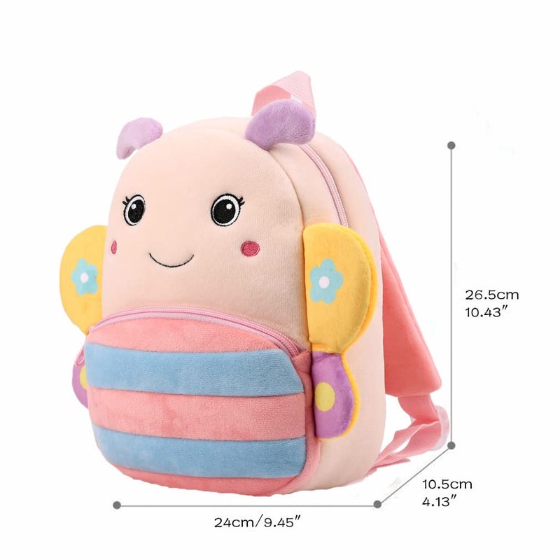BEFUNIRISE Toddler Backpack for Boys and Girls, Cute Soft Animal Cartoon Mini Backpack Little For Kids 2-6 Years (Butterfly-H) - Image 2