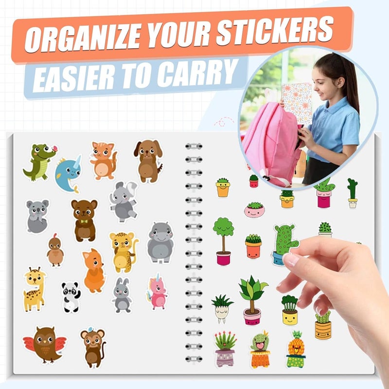 BetterJonny 2 Pcs Reusable Sticker Book Collecting Album Blank Sticker Storage Organizer Book A5 Size with 64 Sheets Release Paper for Collecting Stickers, Labels - Image 2