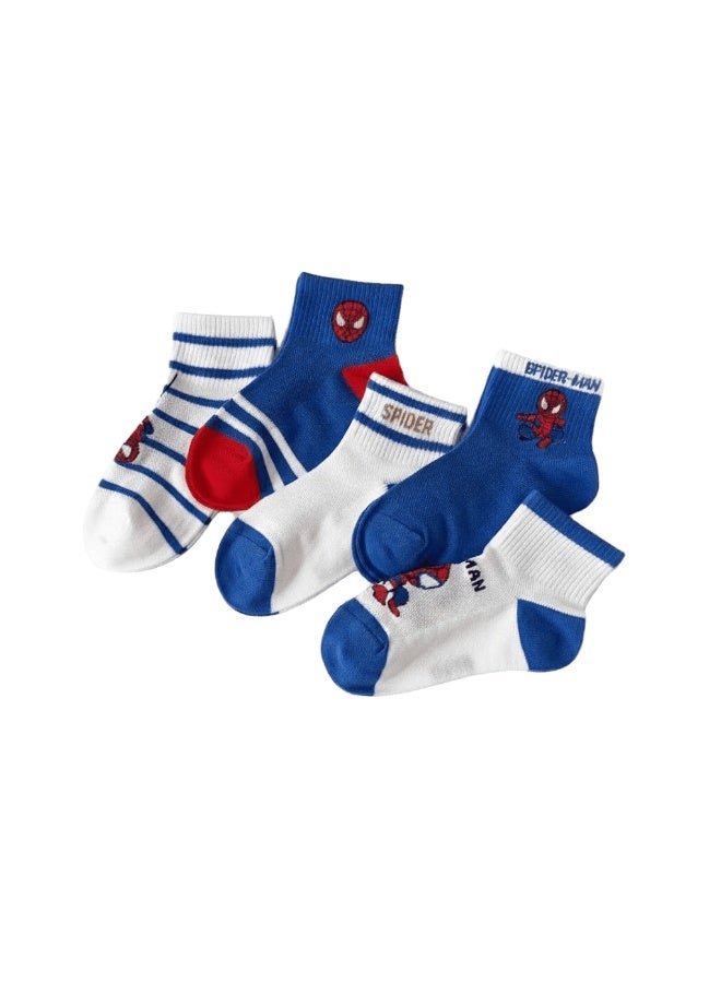 SMARTEDGE Women's Cartoon Print Socks, Cute Summer Ankle Socks, New Design, 6 Pairs, Multicolor