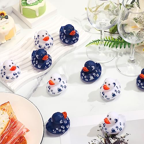 Jerify 12 Pcs 2 Inch Cruise Ducks for Hiding Mini Cruise Ship Rubber Ducks Blue and White Bath Toys Bulk for Carnival Party Christmas Birthday Gifts - Image 5