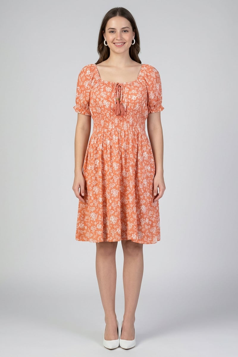 Willow & Whistle Women Floral Print Mini Dress, Multicolor - Image 1