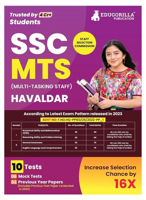 SSC MTS Exam 2022 | Multi Tasking Staff - Tier 1 | 15 Full-length Mock Tests (1500+ Solved Questions) | Free Access to Online Tests
