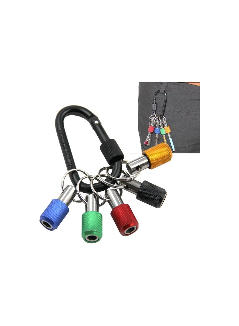 GGOOT 5Pcs Hex Shank Screwdriver Bits Holder Keychain, 1/4 Inch Drill Bit Holder Keychain Set, Screw Socket Adapter Fast Change Bit Holder - Image 5