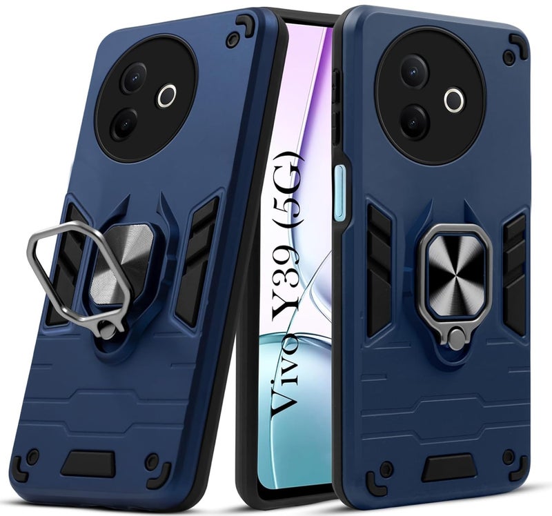 AIBEX Armor Back Cover Compatible for Vivo Y39 5G| Rugged Shockproof Case with Ring Holder & Kickstand | Military-Grade Protection | Magnetic Car Mount Compatible - Image 1