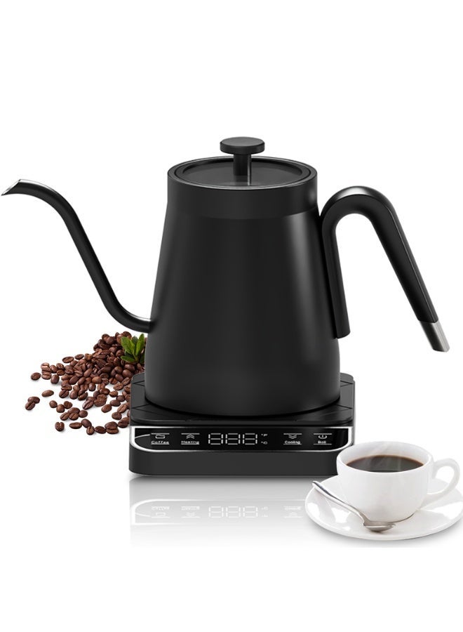 800ml Electric Gooseneck Coffee Kettle, 1350W Stainless Steel, Temperature Control & One-Touch Coffee Function, Quick Heat & 24h Keep Warm, Ideal for Home, Office & Café - Image 1