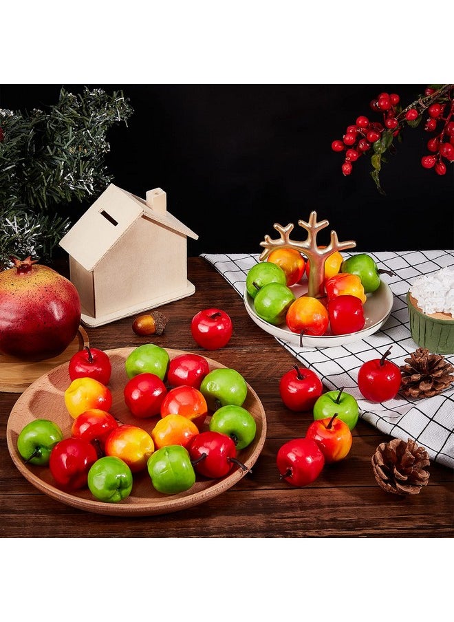 CHGCRAFT - 30Pcs 3 Styles Realistic Fake Fruit Artificial Lifelike Mix Apple Mini Artificial Apple Fake Fruit Simulation Foam Apple For Home Kitchen Photography Party Decoration - Image 1