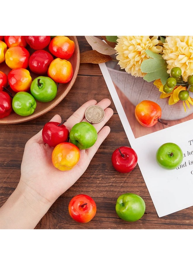 CHGCRAFT - 30Pcs 3 Styles Realistic Fake Fruit Artificial Lifelike Mix Apple Mini Artificial Apple Fake Fruit Simulation Foam Apple For Home Kitchen Photography Party Decoration - Image 1