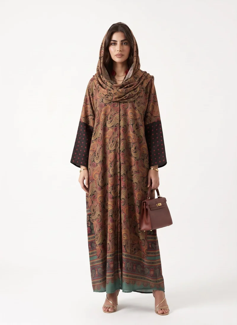 Hadiyath Al Madinah Mosaic Printed Abaya - HM