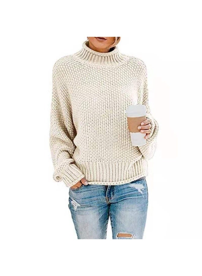 NIBEMINENT Women Solid Sweater Turtleneck Drop Shoulder Casual Pullovers Loose Jumper And Sweater  Sweaters For Women Streetwear - Image 1