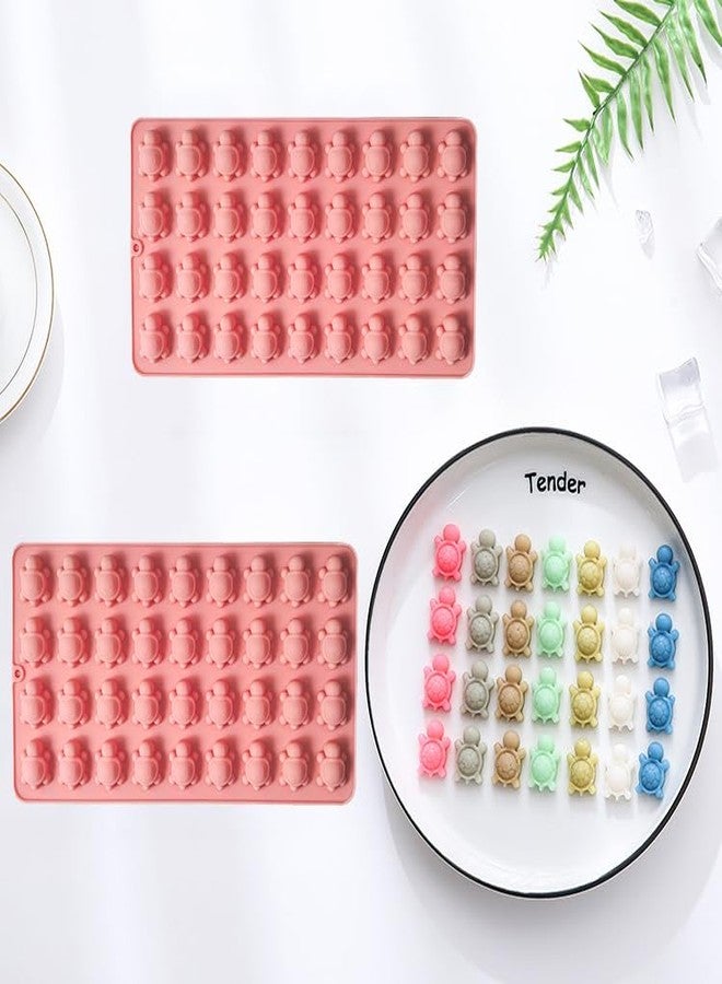 Apiocmy Gummy Candy Molds - 2 Pack 36-Cavity Sea Mini Turtle Chocolate Candy Molds Tortoise Ice Cube Sea Animal Jello Wax Resin Mold for DIY Baking Desserts Cake Decoration Pink - Image 5