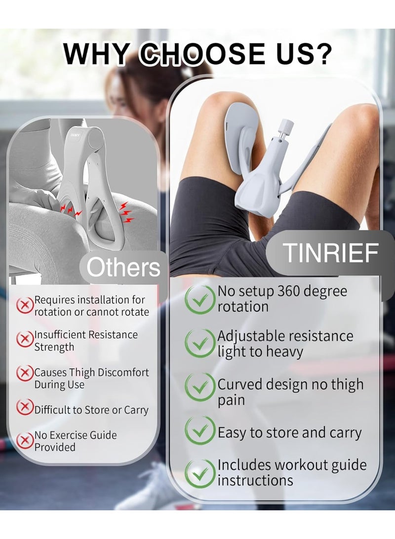 Bukela Upgraded Inner Thigh Exerciser, Kegel Exerciser, Adjustable Pelvic Floor Muscle Strengthening Exercise Devices, Hip Pelvic Trainer for Postpartum Recovery, Thigh Toner Workout Equipment - Image 2