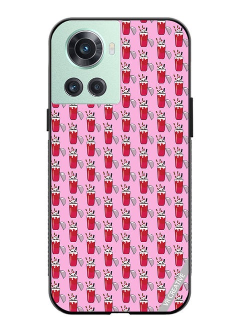 Protective Case Cover For OnePlus 10R Ice Cream Glass Drink Design Multicolour