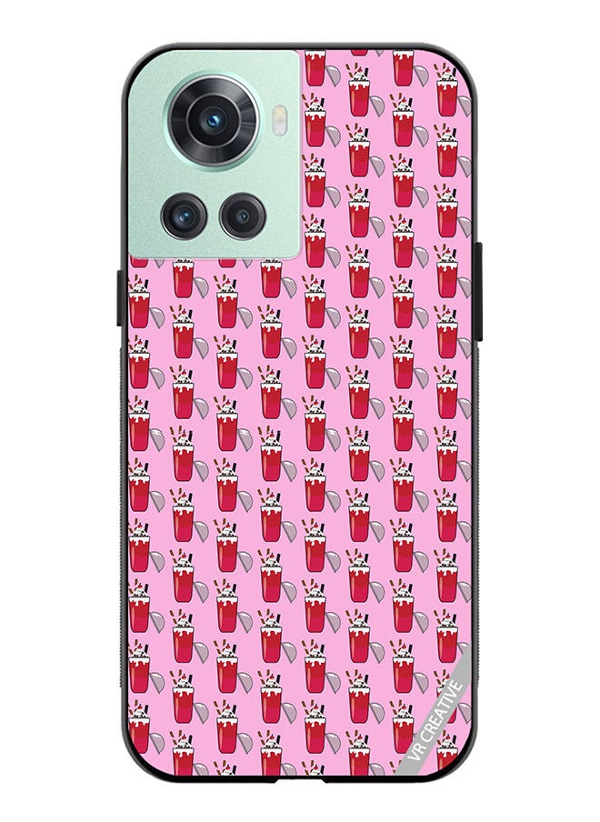 Protective Case Cover For OnePlus 10R Ice Cream Glass Drink Design Multicolour