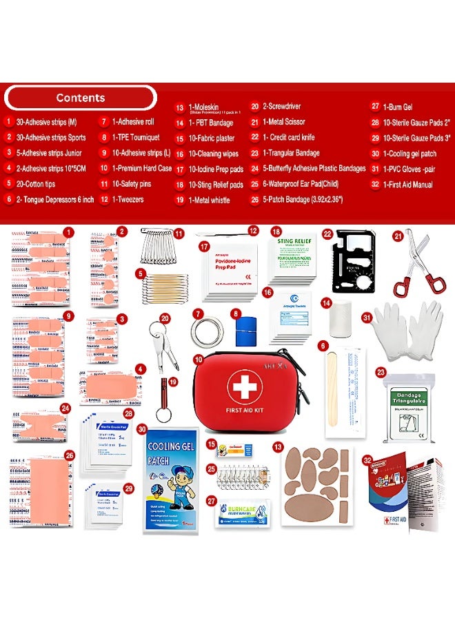 AREXA 200-Piece First-Aid-Kit / First Aid Box for Car, Home, Travel, Camping, Businesses, Compact Waterproof Hard Case, Public Emergency Medical Kits – Ideal for Survival, Vehicle, Boat, Sports, Hiking and Office. - Image 2