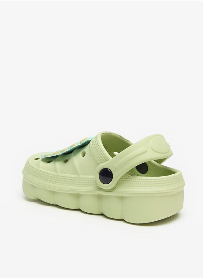 Aqua Boys Dinosaur Applique Clogs with Back Strap  - Image 2