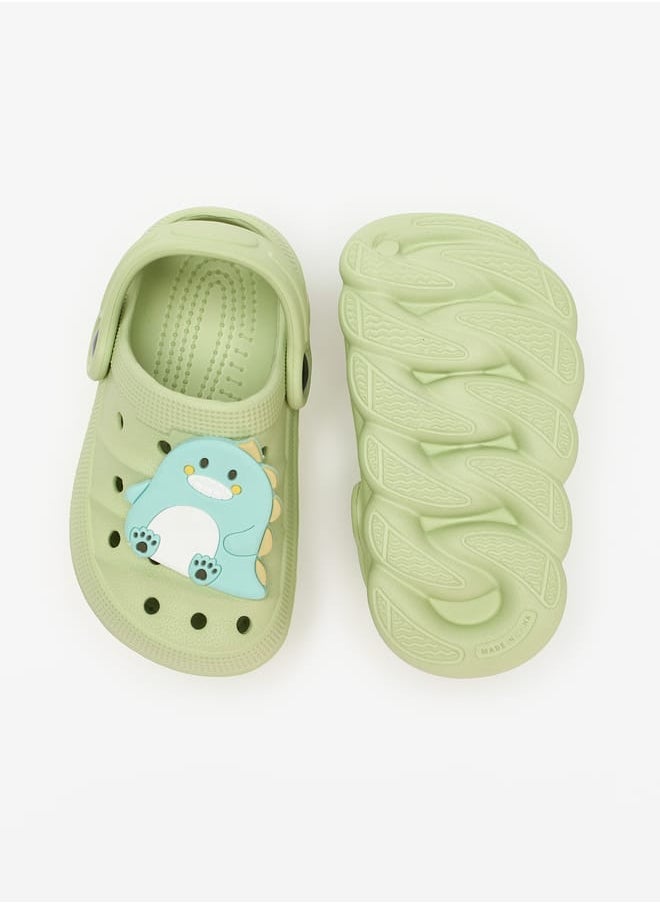 Aqua Boys Dinosaur Applique Clogs with Back Strap  - Image 5