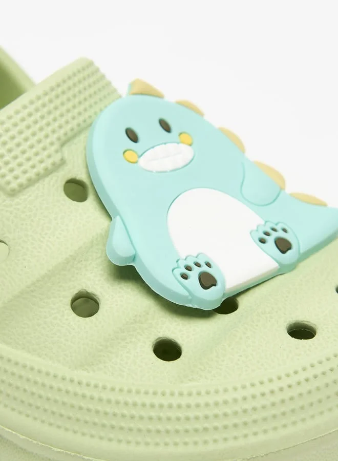 Aqua Boys Dinosaur Applique Clogs with Back Strap