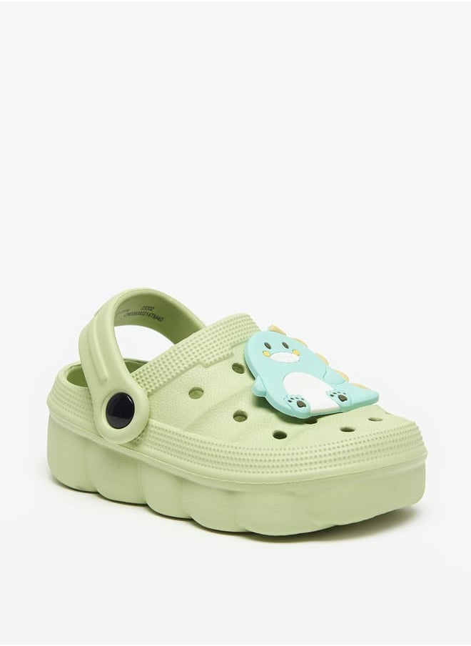 Aqua Boys Dinosaur Applique Clogs with Back Strap  - Image 1
